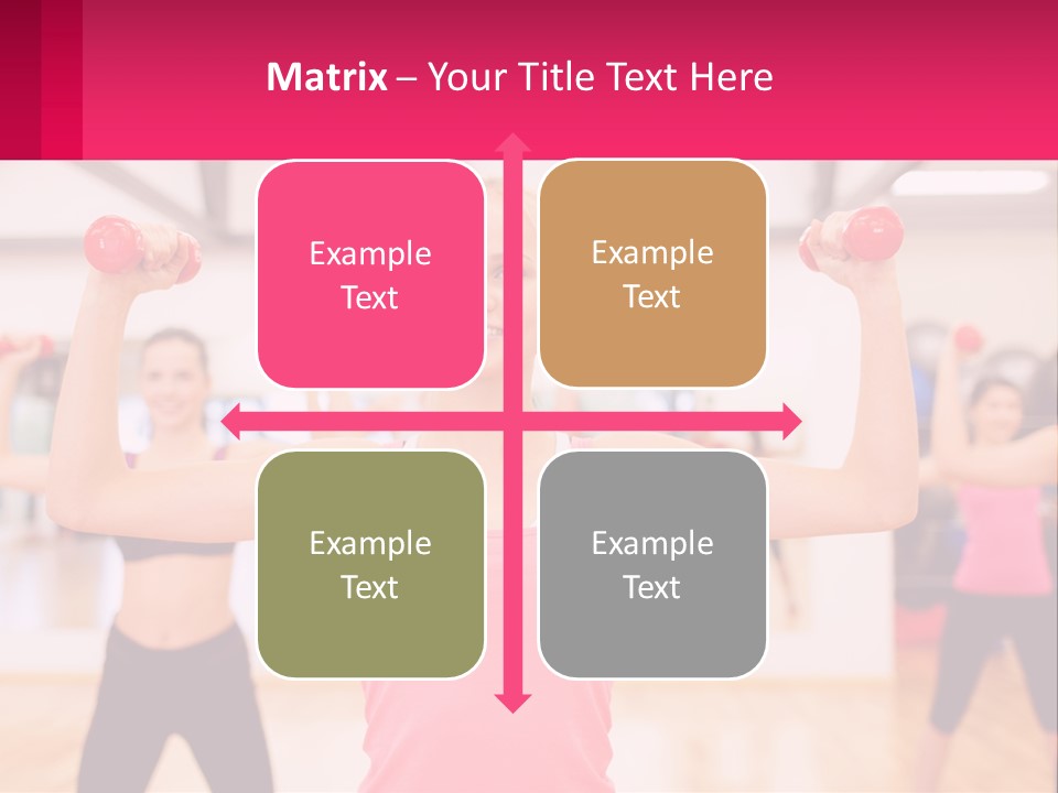 A Group Of Women Doing Exercises With Dumbbells PowerPoint Template