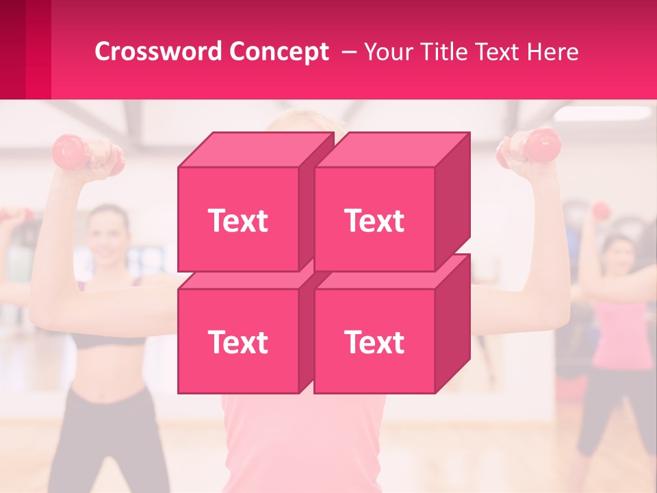 A Group Of Women Doing Exercises With Dumbbells PowerPoint Template