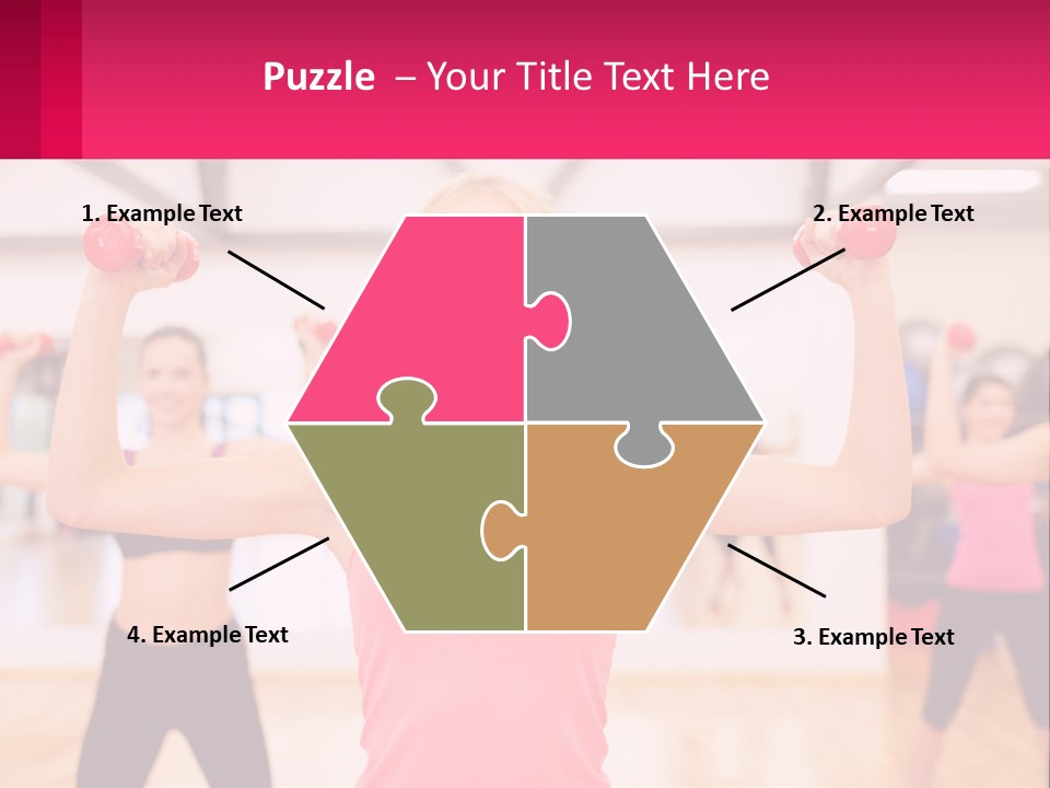 A Group Of Women Doing Exercises With Dumbbells PowerPoint Template