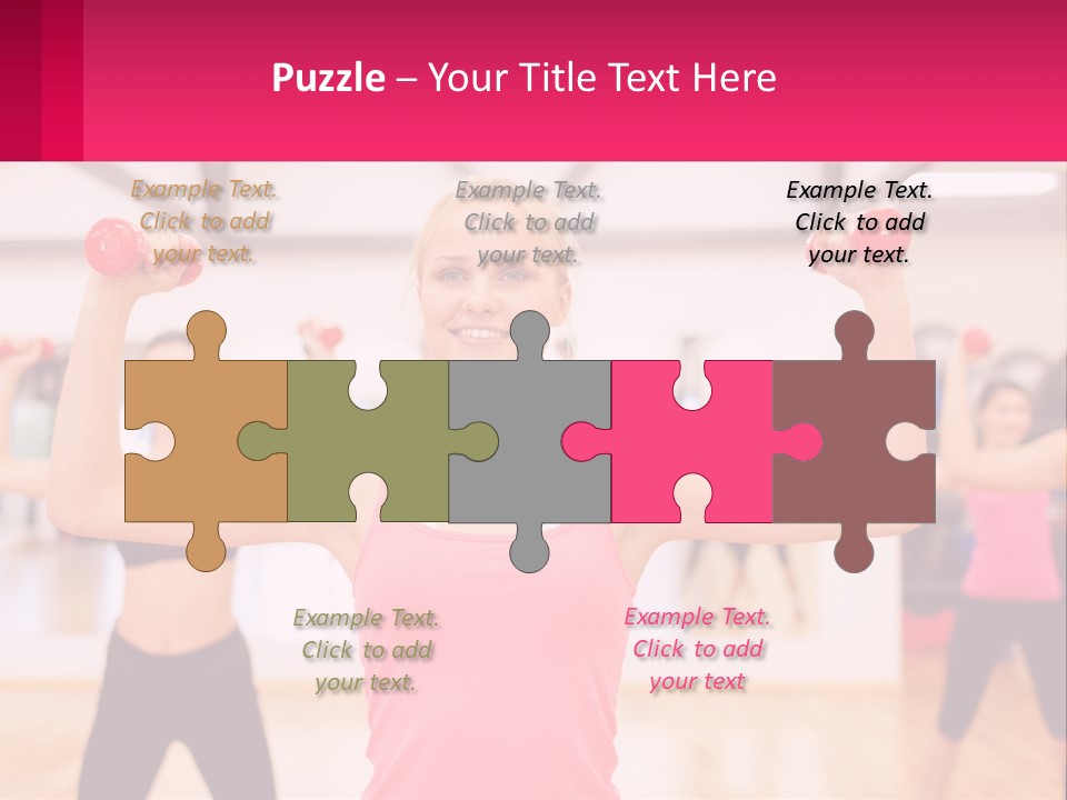 A Group Of Women Doing Exercises With Dumbbells PowerPoint Template