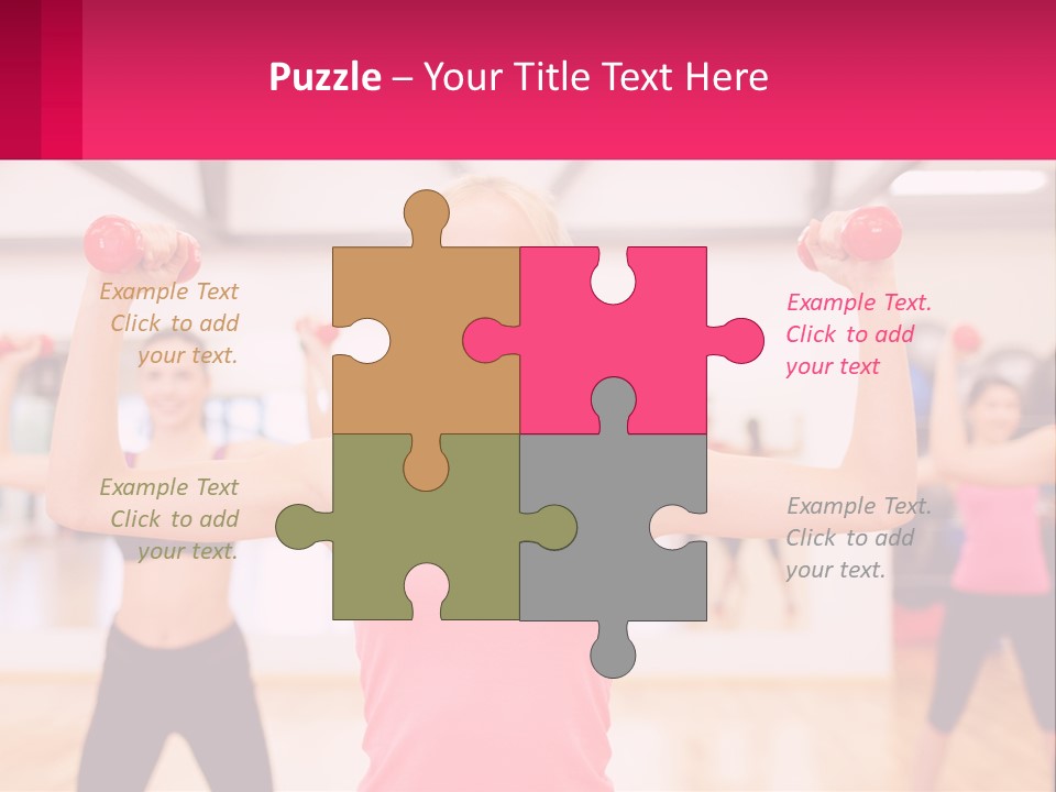 A Group Of Women Doing Exercises With Dumbbells PowerPoint Template