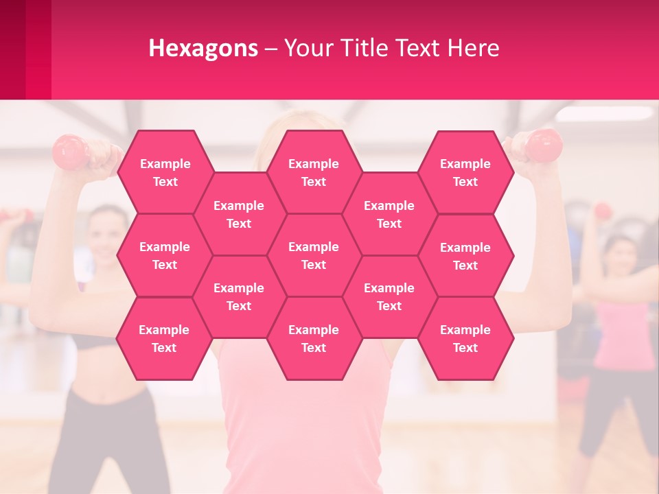 A Group Of Women Doing Exercises With Dumbbells PowerPoint Template
