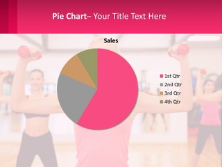 A Group Of Women Doing Exercises With Dumbbells PowerPoint Template