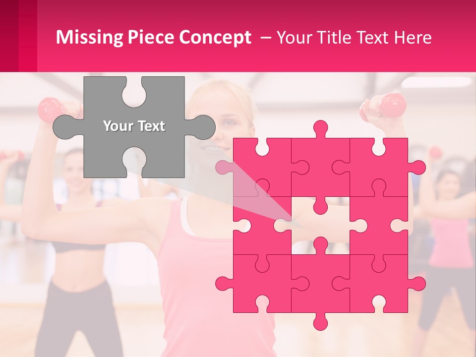 A Group Of Women Doing Exercises With Dumbbells PowerPoint Template