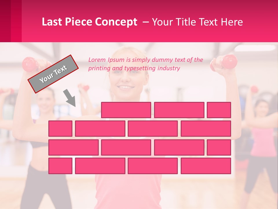 A Group Of Women Doing Exercises With Dumbbells PowerPoint Template