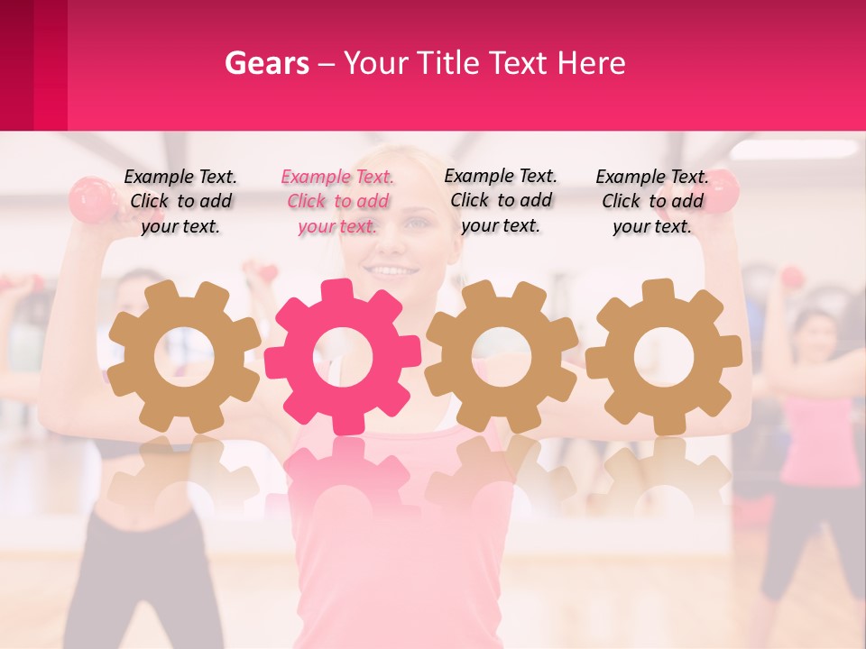 A Group Of Women Doing Exercises With Dumbbells PowerPoint Template