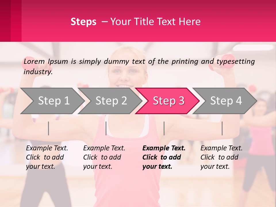 A Group Of Women Doing Exercises With Dumbbells PowerPoint Template