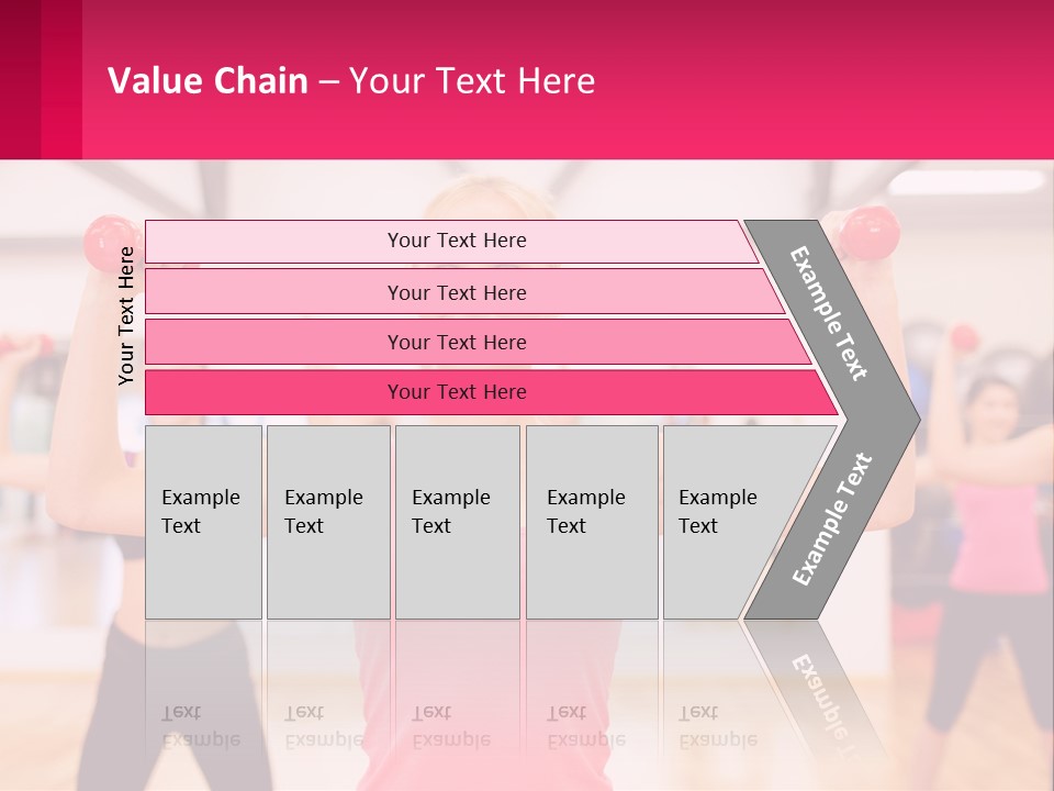 A Group Of Women Doing Exercises With Dumbbells PowerPoint Template