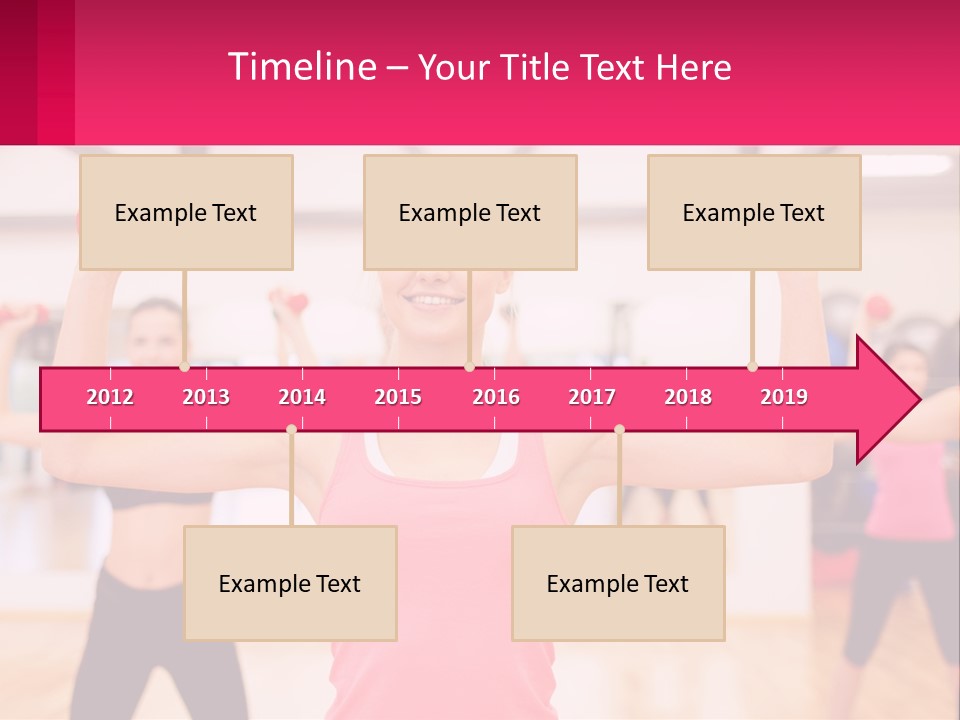 A Group Of Women Doing Exercises With Dumbbells PowerPoint Template