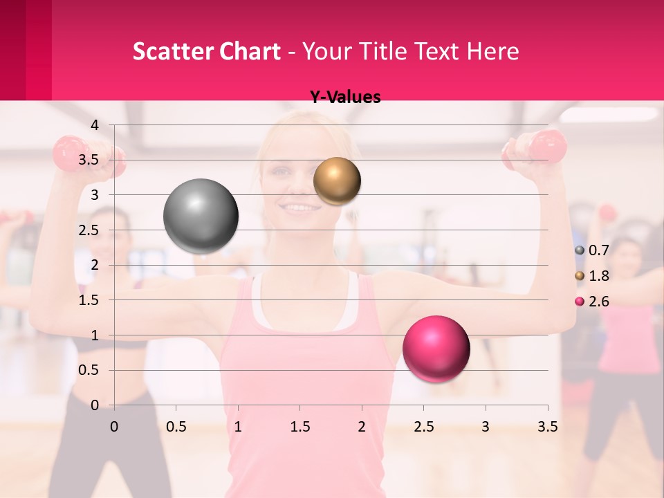 A Group Of Women Doing Exercises With Dumbbells PowerPoint Template