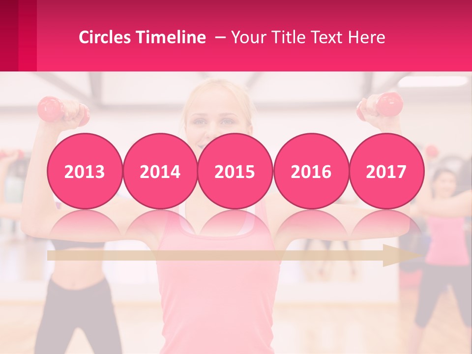 A Group Of Women Doing Exercises With Dumbbells PowerPoint Template