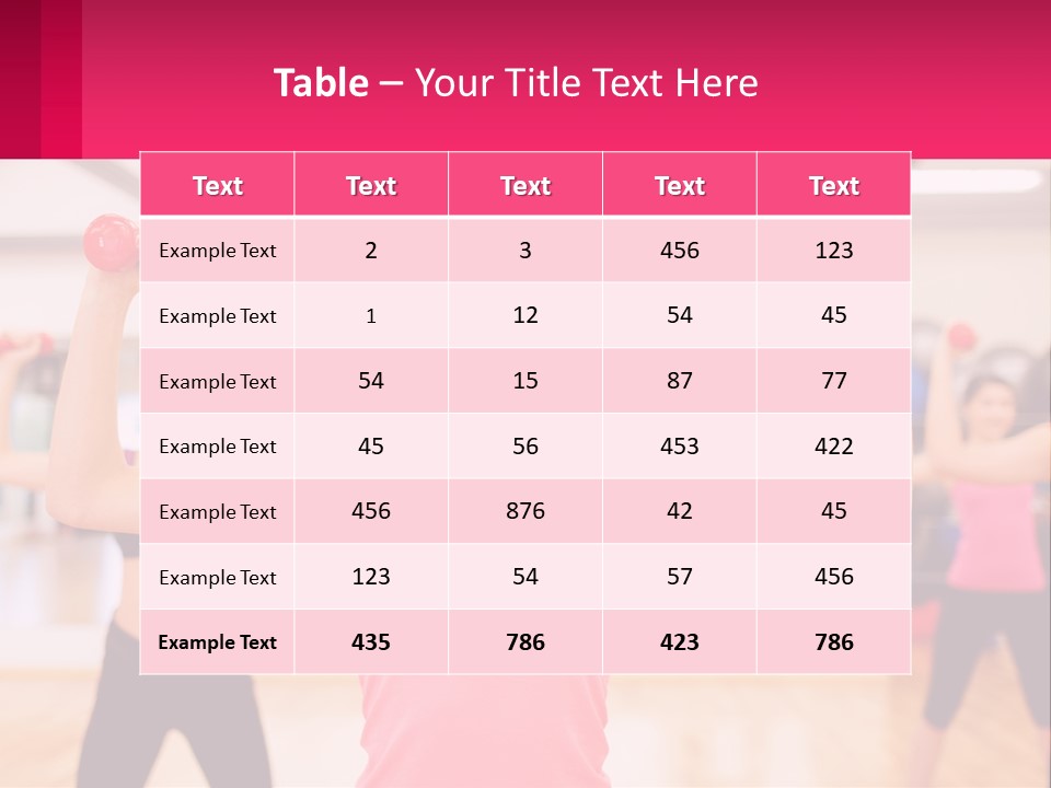 A Group Of Women Doing Exercises With Dumbbells PowerPoint Template