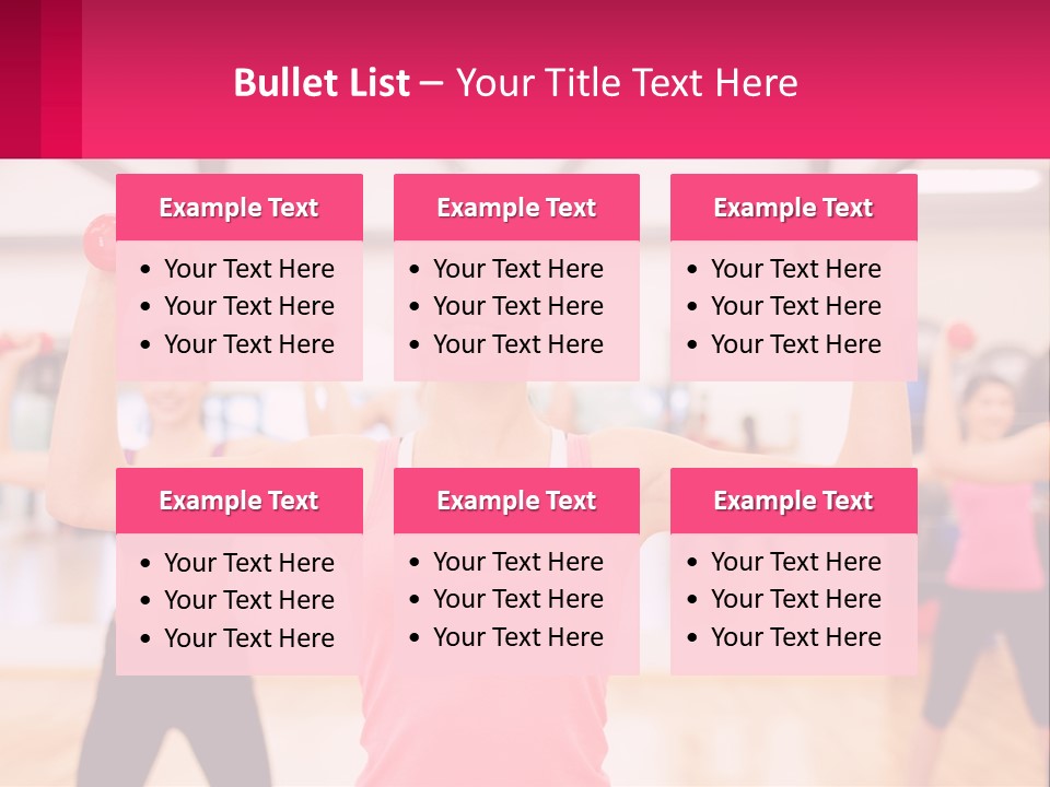 A Group Of Women Doing Exercises With Dumbbells PowerPoint Template