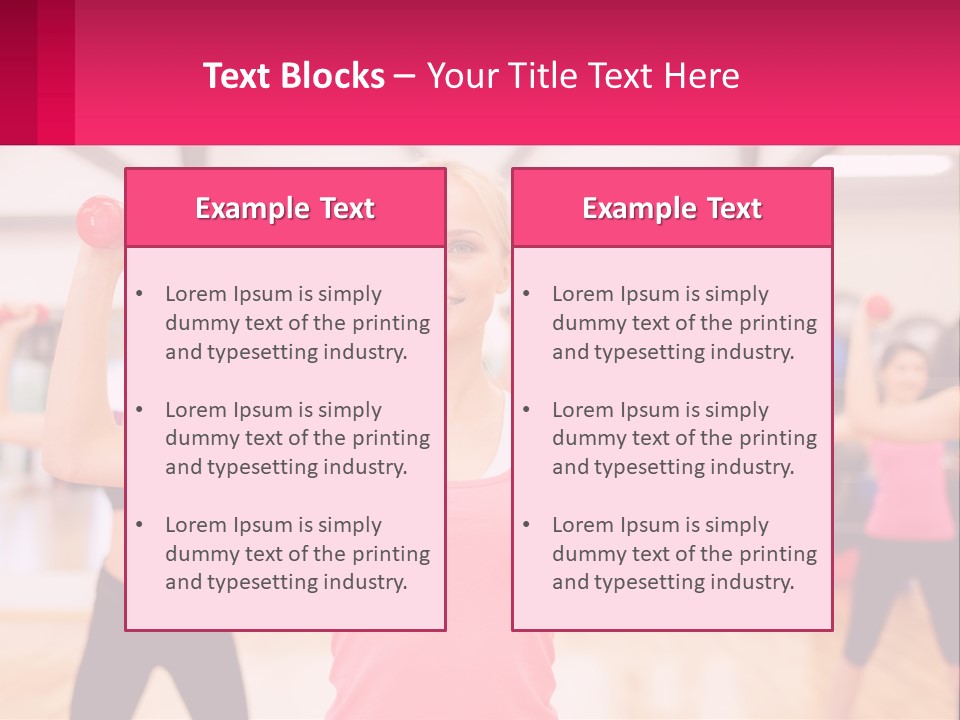 A Group Of Women Doing Exercises With Dumbbells PowerPoint Template