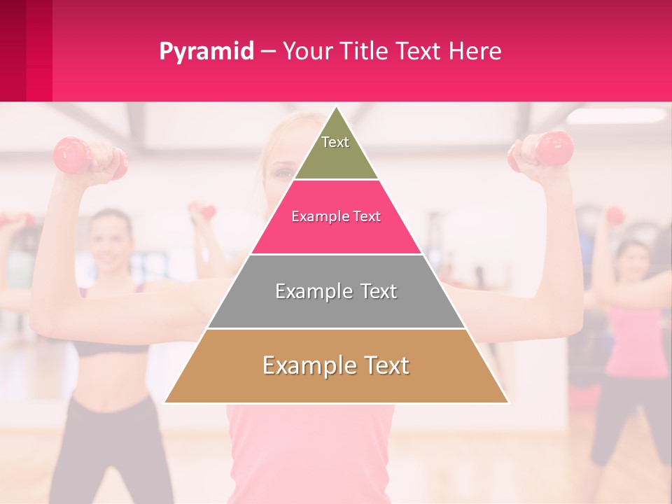 A Group Of Women Doing Exercises With Dumbbells PowerPoint Template