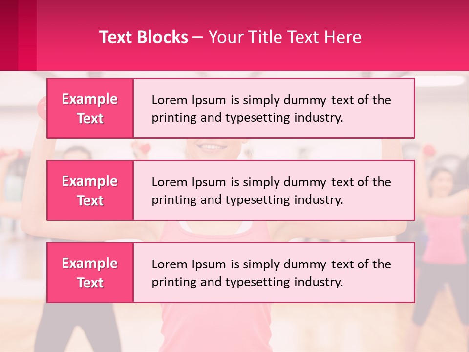 A Group Of Women Doing Exercises With Dumbbells PowerPoint Template