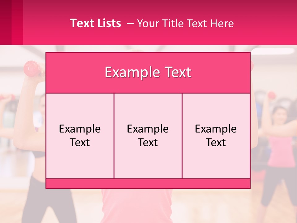 A Group Of Women Doing Exercises With Dumbbells PowerPoint Template
