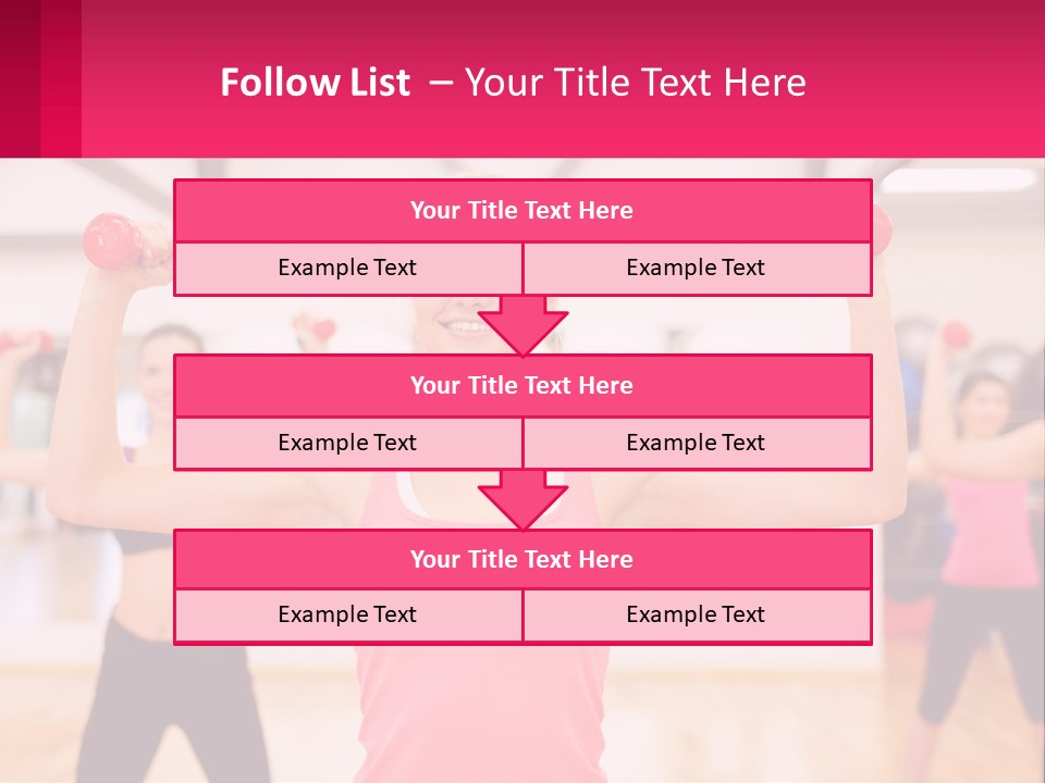 A Group Of Women Doing Exercises With Dumbbells PowerPoint Template