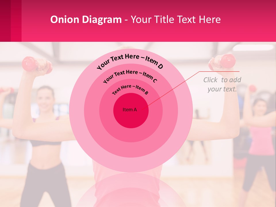 A Group Of Women Doing Exercises With Dumbbells PowerPoint Template