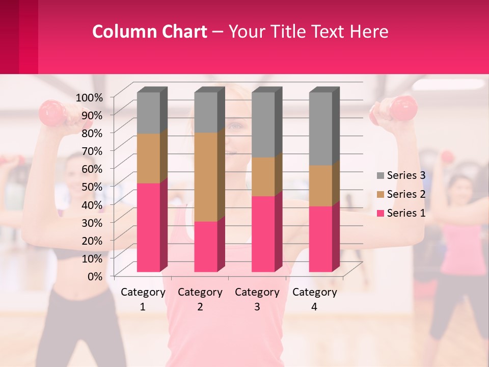 A Group Of Women Doing Exercises With Dumbbells PowerPoint Template