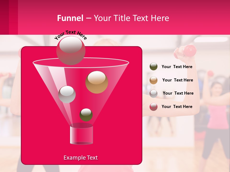 A Group Of Women Doing Exercises With Dumbbells PowerPoint Template