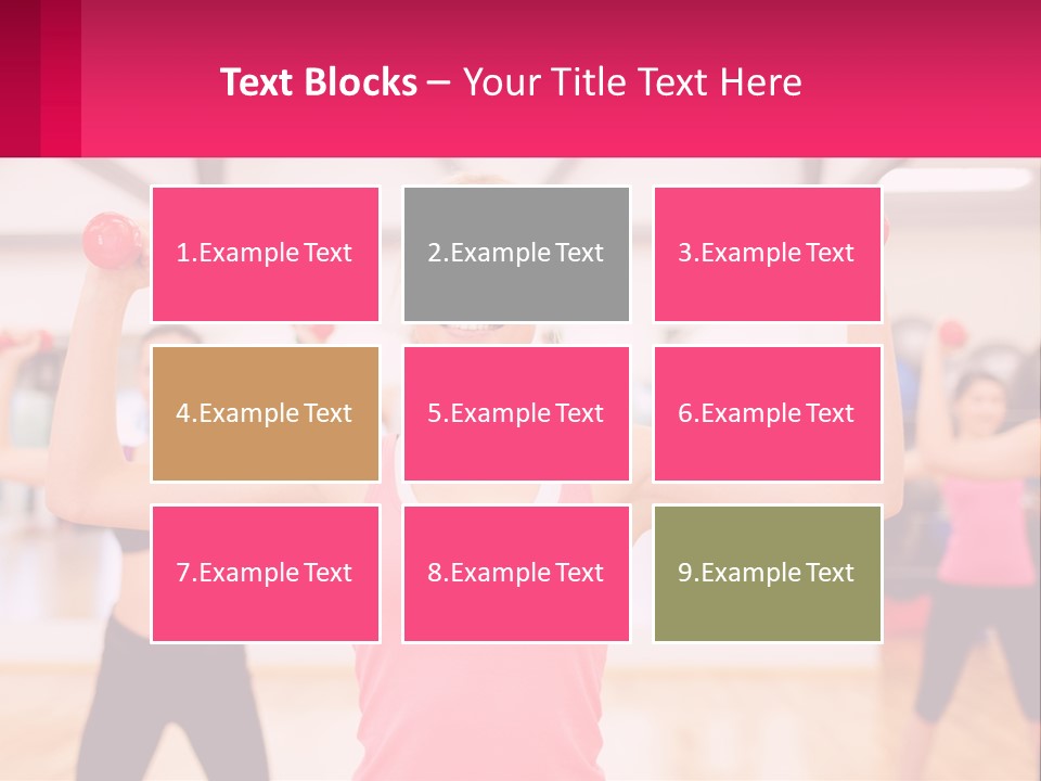 A Group Of Women Doing Exercises With Dumbbells PowerPoint Template