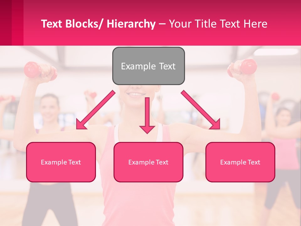 A Group Of Women Doing Exercises With Dumbbells PowerPoint Template