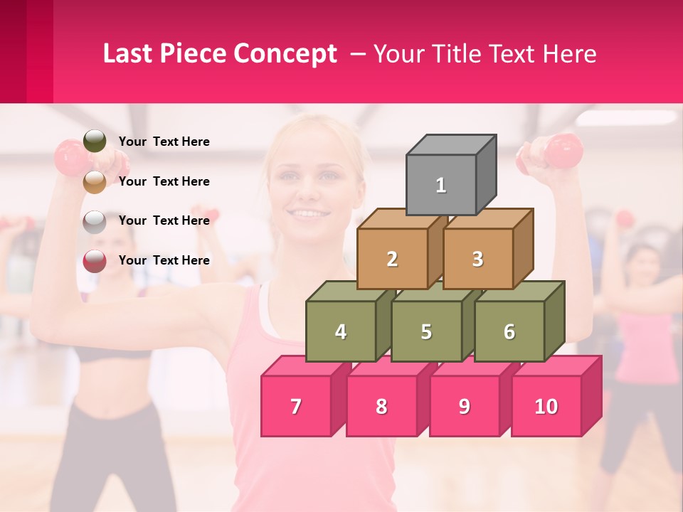 A Group Of Women Doing Exercises With Dumbbells PowerPoint Template