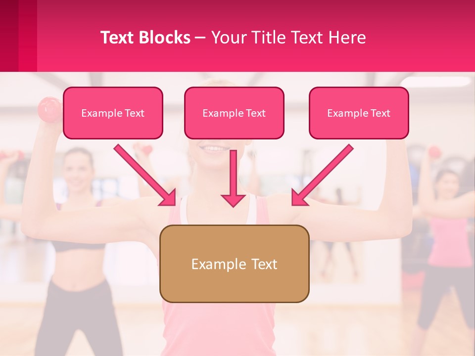 A Group Of Women Doing Exercises With Dumbbells PowerPoint Template