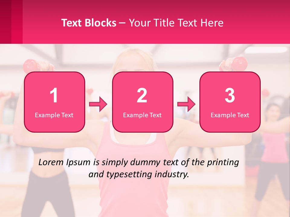 A Group Of Women Doing Exercises With Dumbbells PowerPoint Template