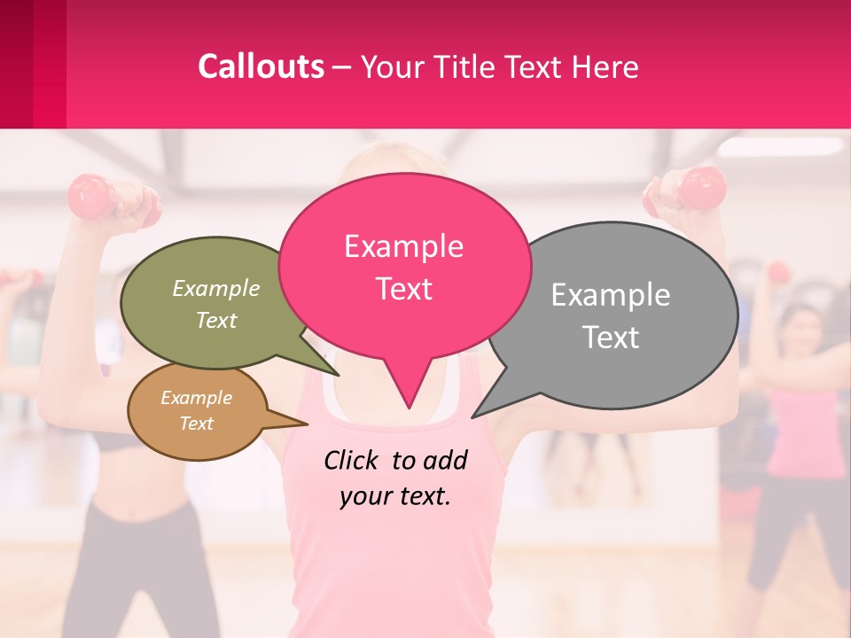 A Group Of Women Doing Exercises With Dumbbells PowerPoint Template