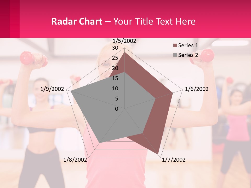 A Group Of Women Doing Exercises With Dumbbells PowerPoint Template