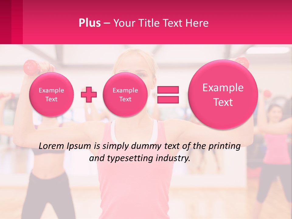 A Group Of Women Doing Exercises With Dumbbells PowerPoint Template