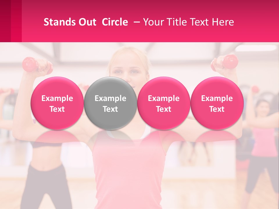 A Group Of Women Doing Exercises With Dumbbells PowerPoint Template