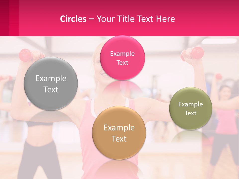 A Group Of Women Doing Exercises With Dumbbells PowerPoint Template