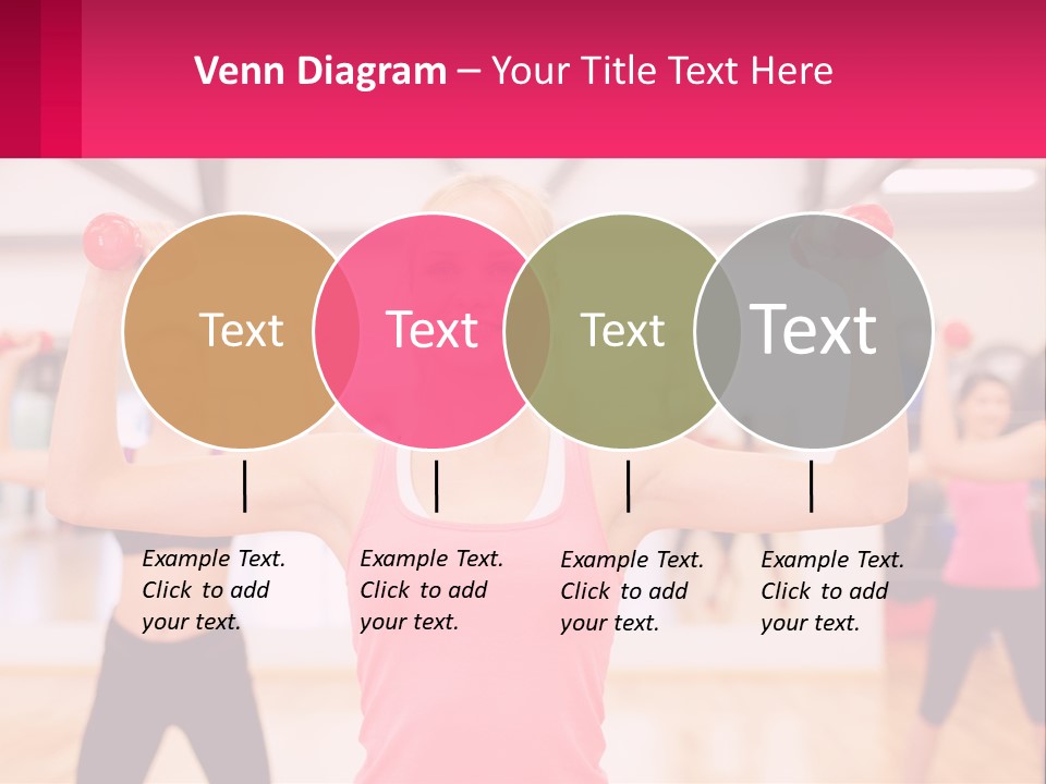 A Group Of Women Doing Exercises With Dumbbells PowerPoint Template