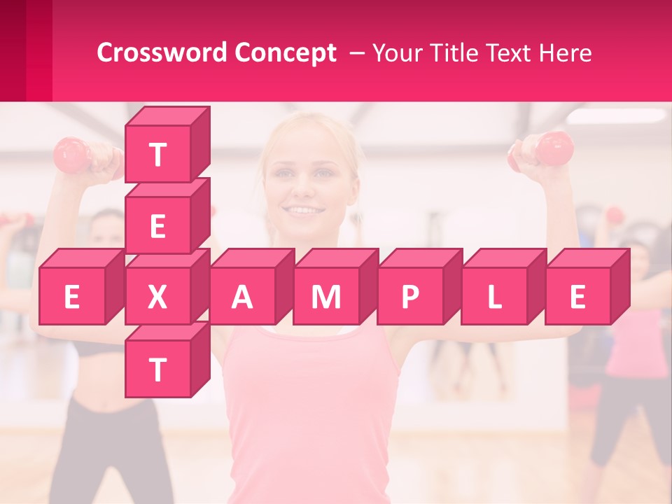 A Group Of Women Doing Exercises With Dumbbells PowerPoint Template