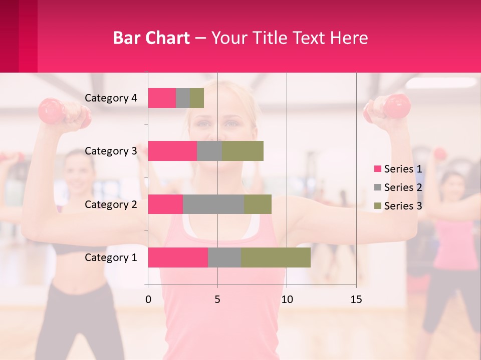 A Group Of Women Doing Exercises With Dumbbells PowerPoint Template