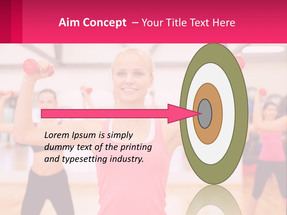 A Group Of Women Doing Exercises With Dumbbells PowerPoint Template