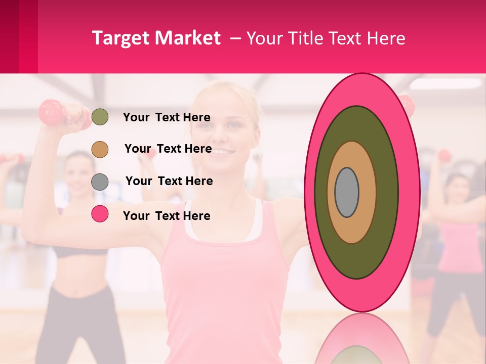 A Group Of Women Doing Exercises With Dumbbells PowerPoint Template