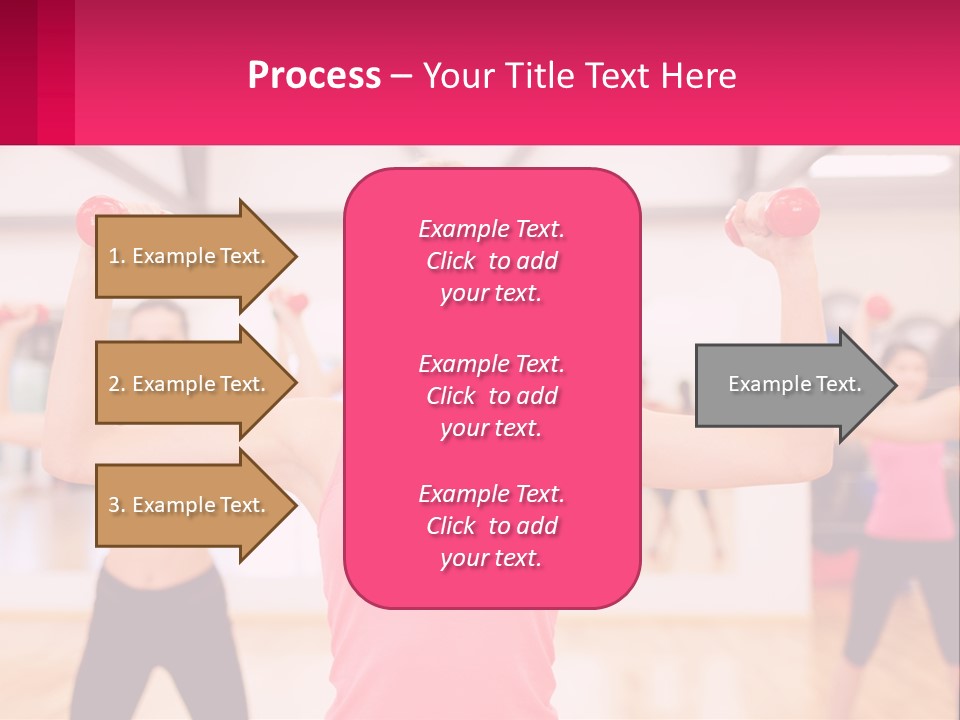 A Group Of Women Doing Exercises With Dumbbells PowerPoint Template