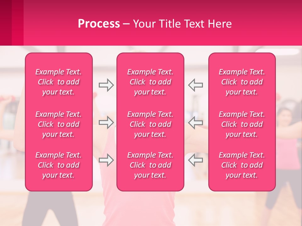 A Group Of Women Doing Exercises With Dumbbells PowerPoint Template