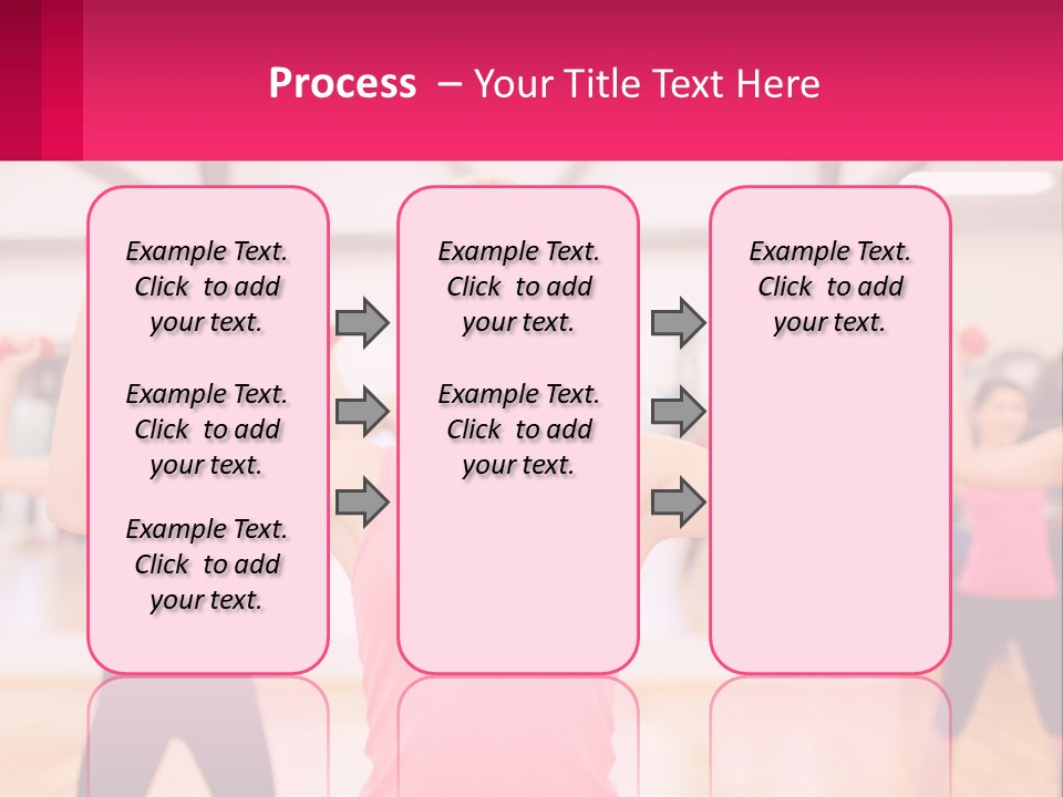 A Group Of Women Doing Exercises With Dumbbells PowerPoint Template
