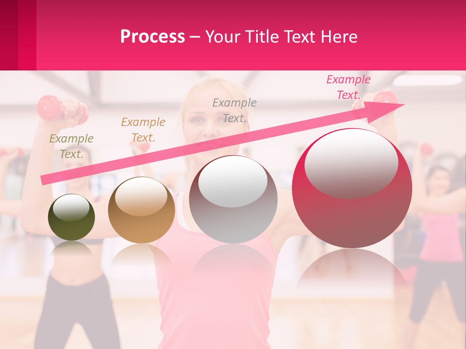 A Group Of Women Doing Exercises With Dumbbells PowerPoint Template
