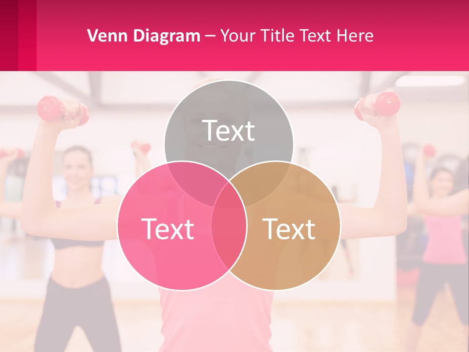 A Group Of Women Doing Exercises With Dumbbells PowerPoint Template