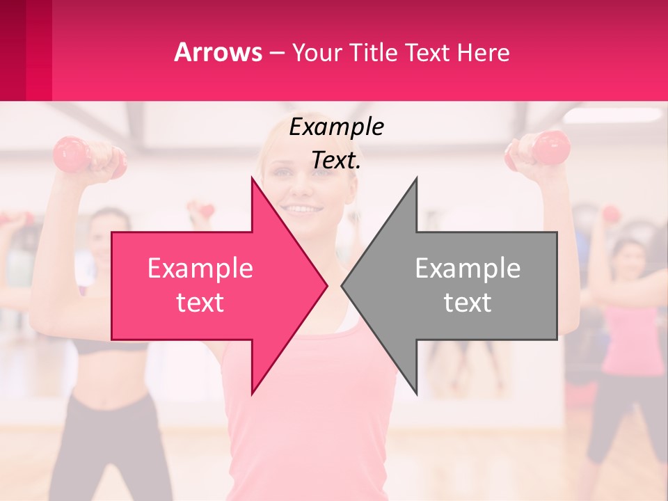 A Group Of Women Doing Exercises With Dumbbells PowerPoint Template