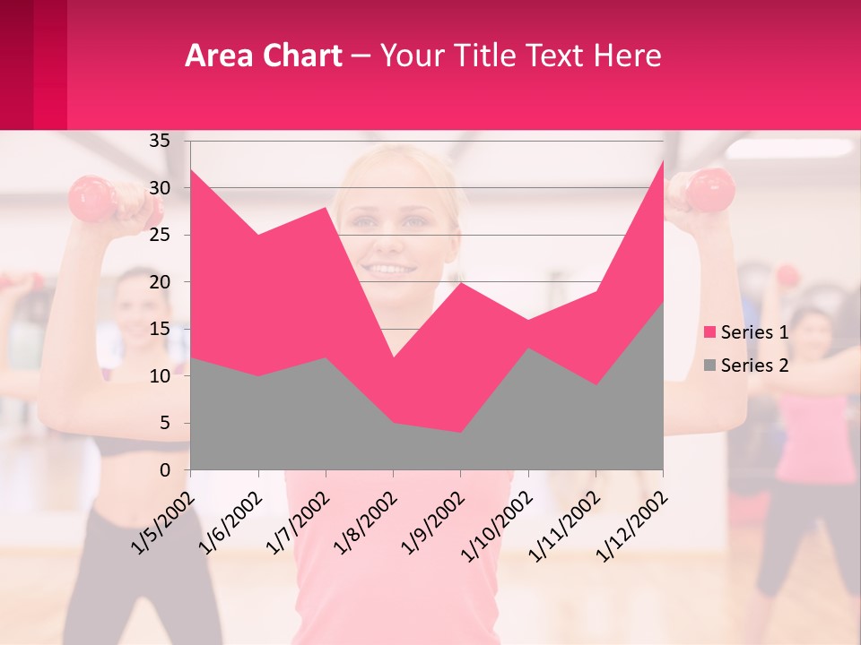 A Group Of Women Doing Exercises With Dumbbells PowerPoint Template