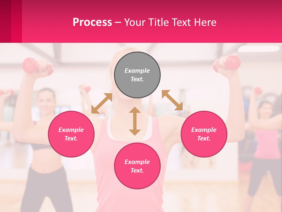 A Group Of Women Doing Exercises With Dumbbells PowerPoint Template