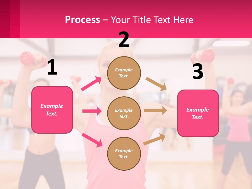 A Group Of Women Doing Exercises With Dumbbells PowerPoint Template