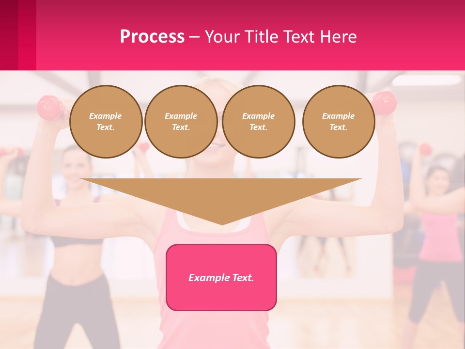 A Group Of Women Doing Exercises With Dumbbells PowerPoint Template